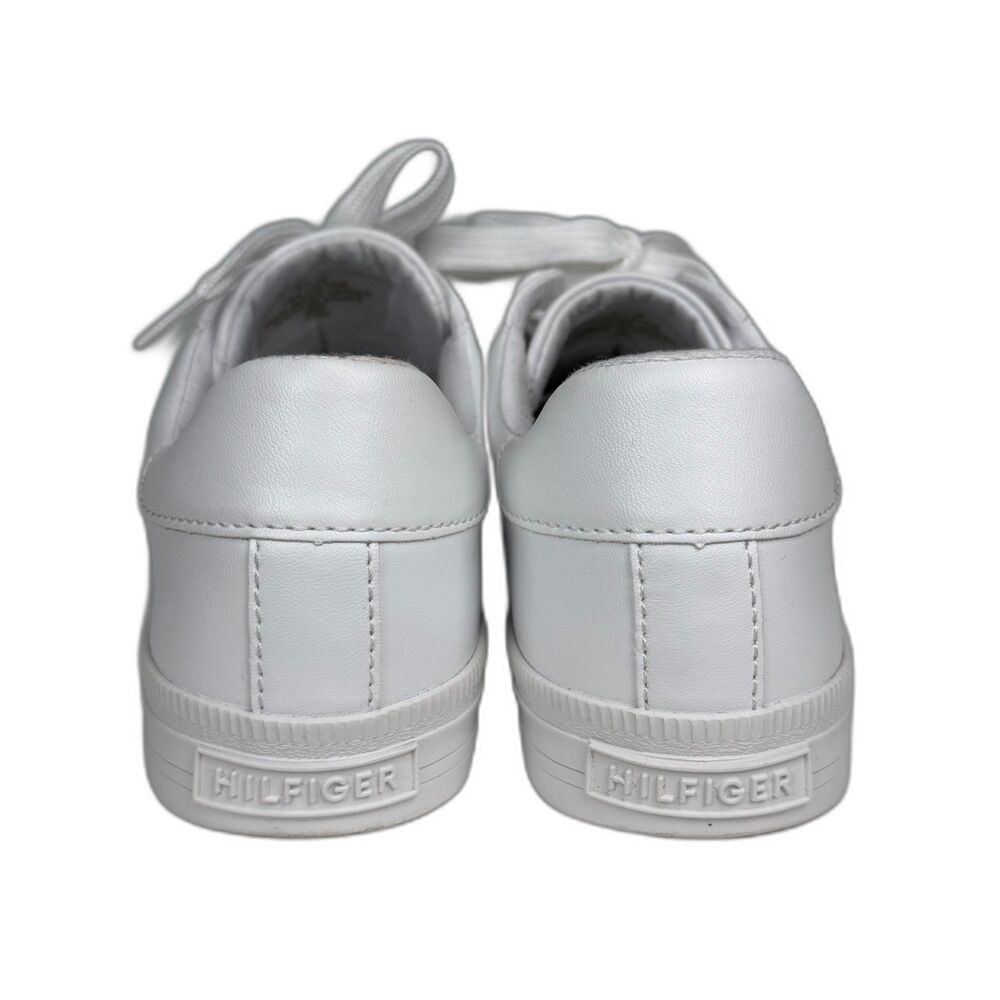 Tommy Hilfiger White Sneakers Womens 6.5 Lace Up Low Top Casual Shoes - Picture 4 of 7